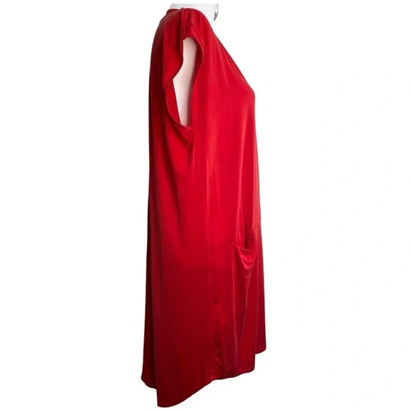 Dolan Left‎ Coast Red Tunic Dress Size S Loose Fit Minimalist Lagenlook Resort - Picture 3 of 11